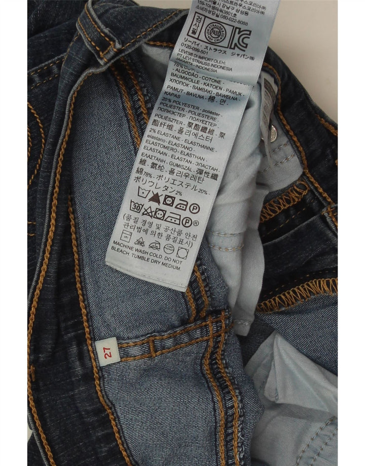 LEVI'S Damen Jeansshorts W27 Small Marineblaue Baumwolle