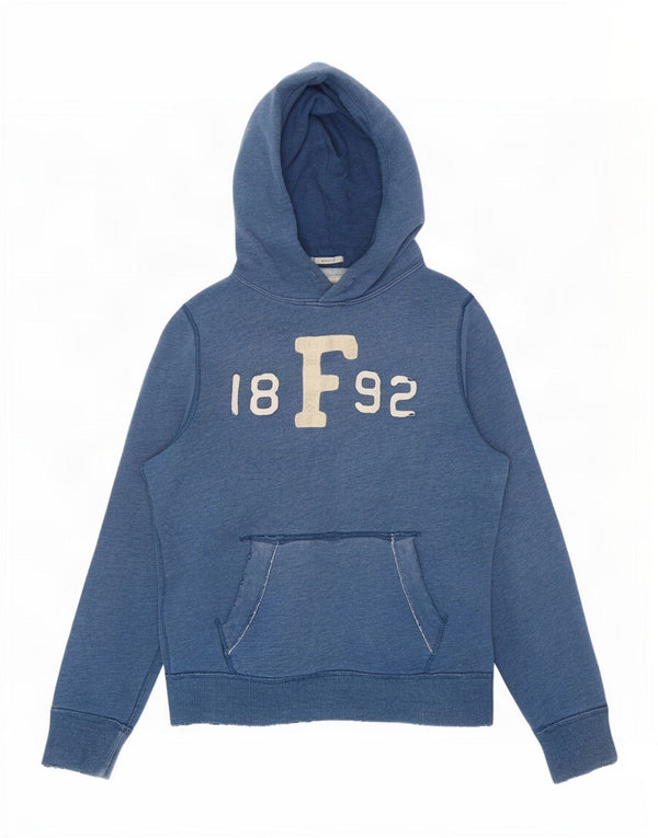 Abercrombie & Fitch Herren-Kapuzenpullover mit Grafik, mittelblaue Baumwolle