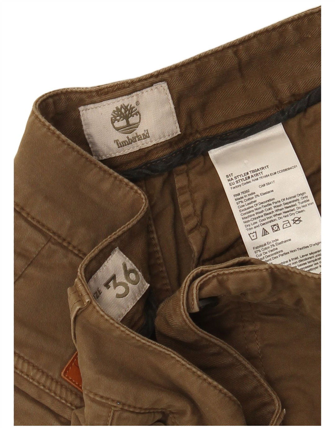 Timberland Herren Cargoshorts W36 Große braune Baumwolle