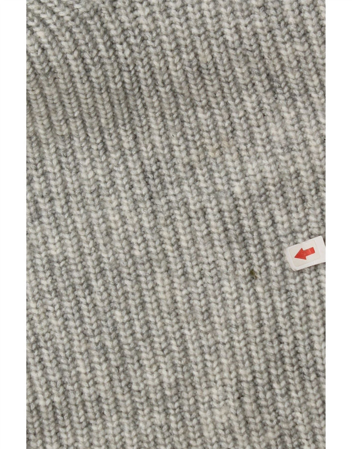 Marks & Spencer Damen-Pullover mit V-Ausschnitt, UK 14, Mittelgrau, Polyester