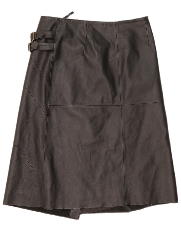 Vero Moda Damen Wickelrock aus Leder EU 38 Medium W30 Schwarz