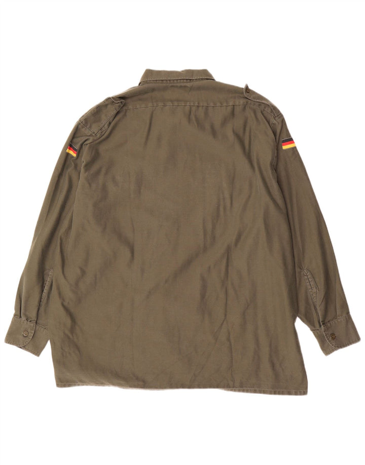 Vintage Herren Militärhemd Größe 47/48 2XL Khaki Baumwolle