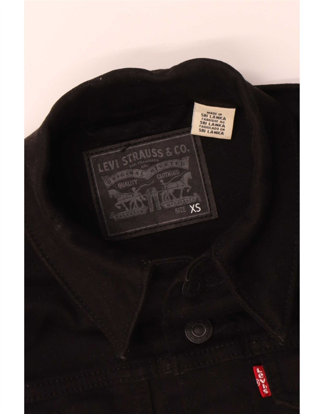 Levi's Damen Jeansjacke UK 6 XS Schwarz Baumwolle