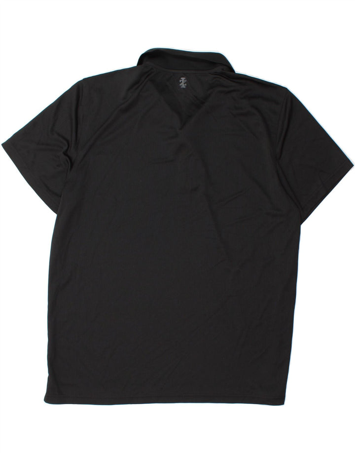IZOD Mens Polo Shirt XL Black Polyester Vintage Izod and Second-Hand Izod from Messina Hembry 