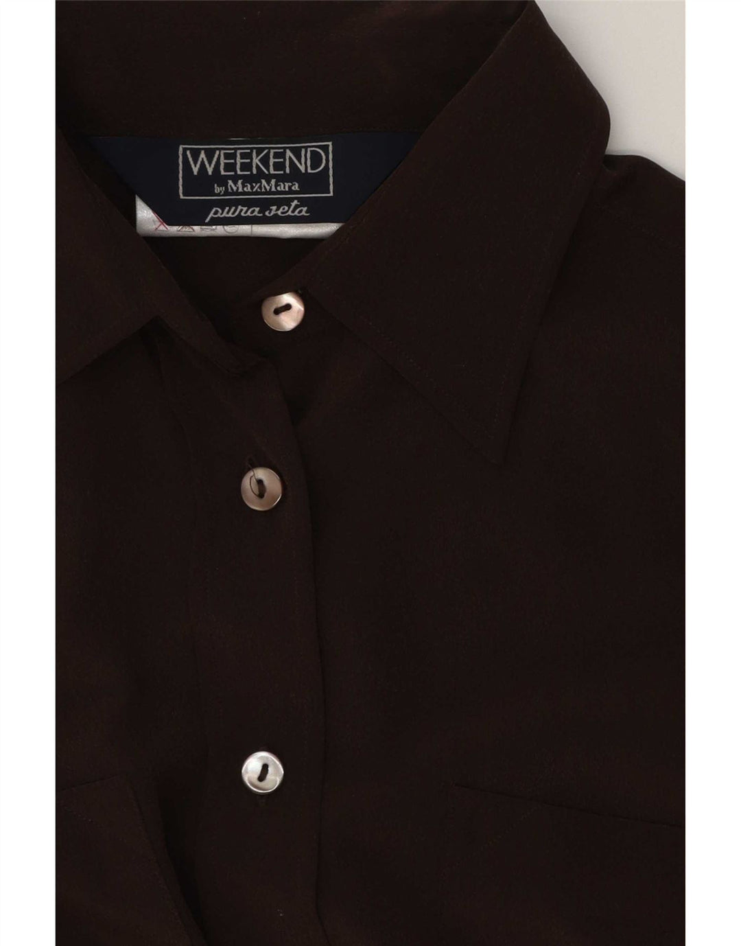 Max Mara Womens Weekend Shirt UK 16 große braune Seide