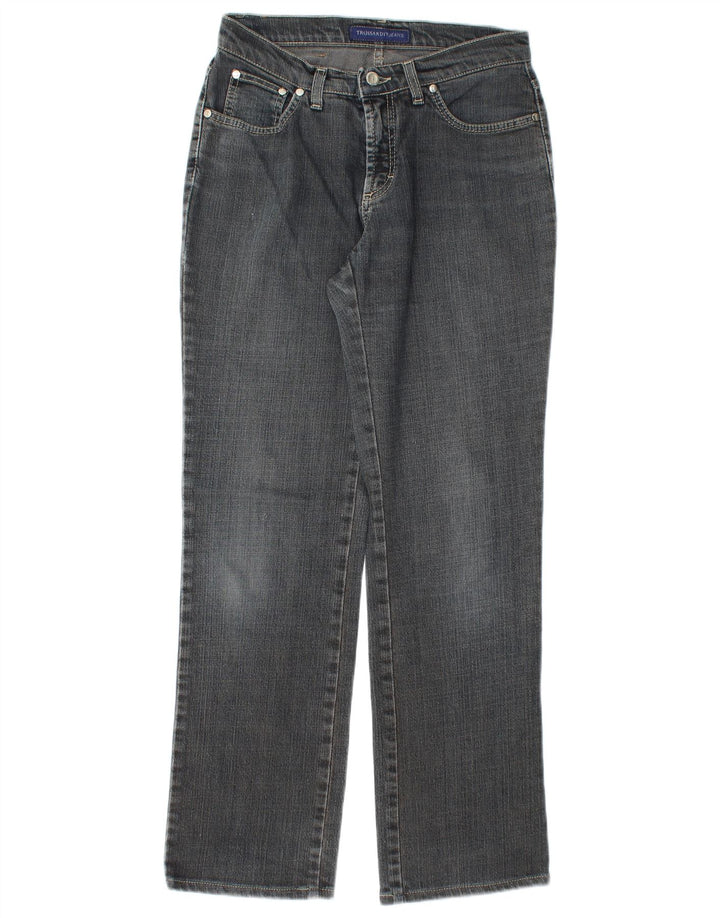 Trussardi Damen Straight Jeans W27 L30 Blaue Baumwolle