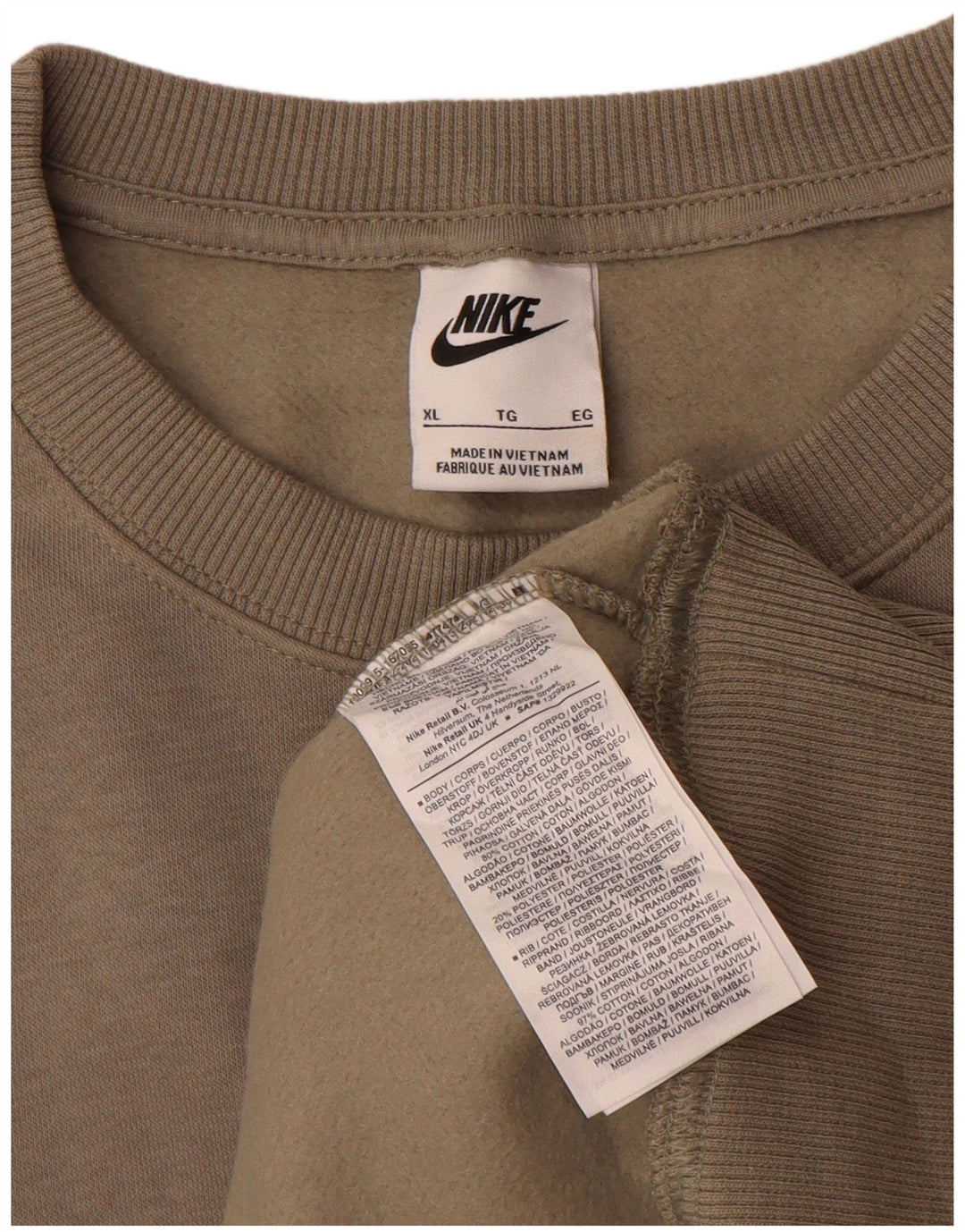 Nike Damen Sweatshirt Pullover UK 18 XL Grau Baumwolle