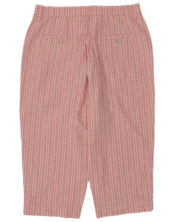 LEE Damen-Caprihose mit hoher Taille, US 16, 2XL, W34, L20, rosa kariert, Baumwolle