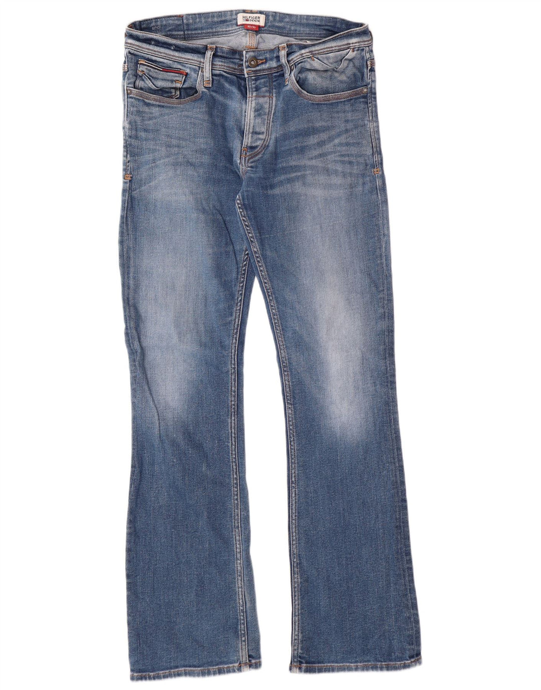 TOMMY HILFIGER Herren Bootcut Jeans W32 L32 Blaue Baumwolle