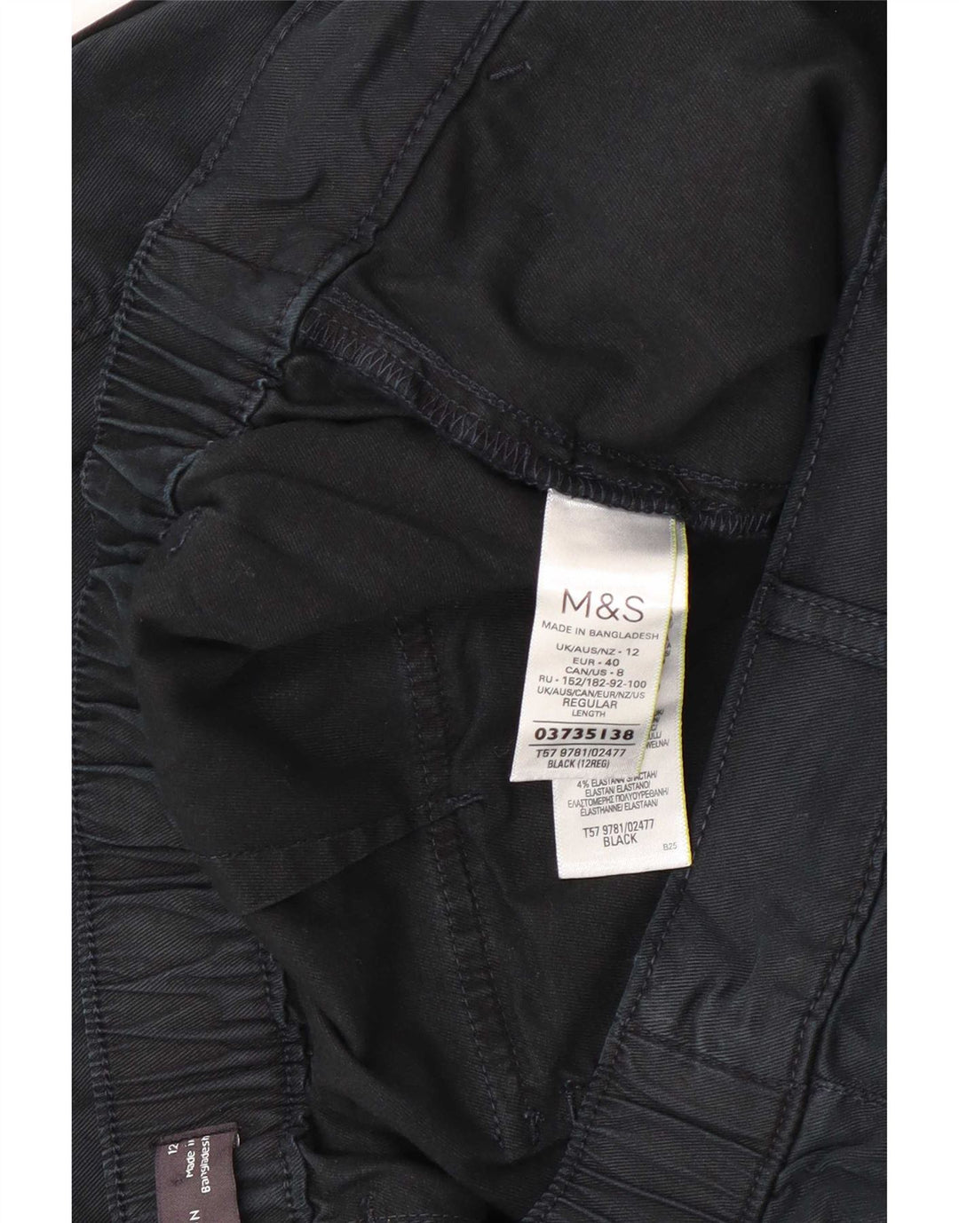 Marks & Spencer Damen Crop Cargohose UK 12 Medium W30 L23 Schwarz