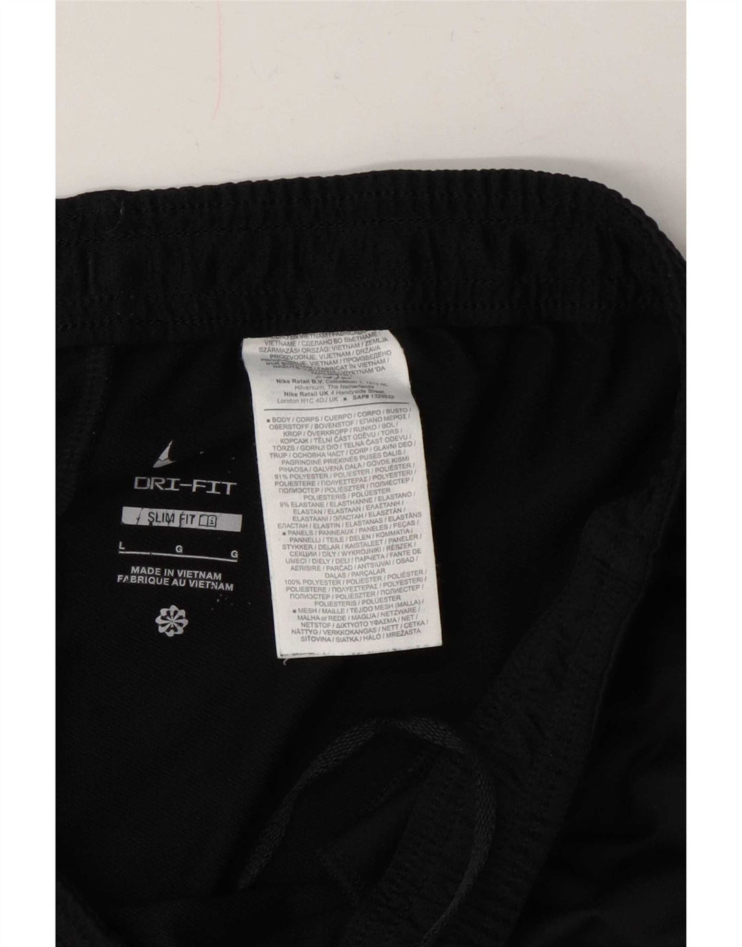 Nike Herren Dri Fit Slim-Trainingshose, groß, schwarzes Farbblock-Polyester