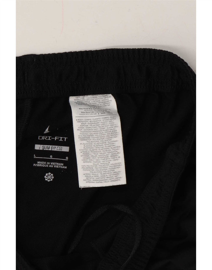 Nike Herren Dri Fit Slim-Trainingshose, groß, schwarzes Farbblock-Polyester