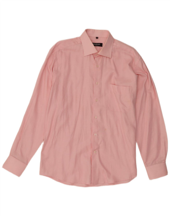Balmain Herrenhemd Größe 41/42 Große rosa Baumwolle