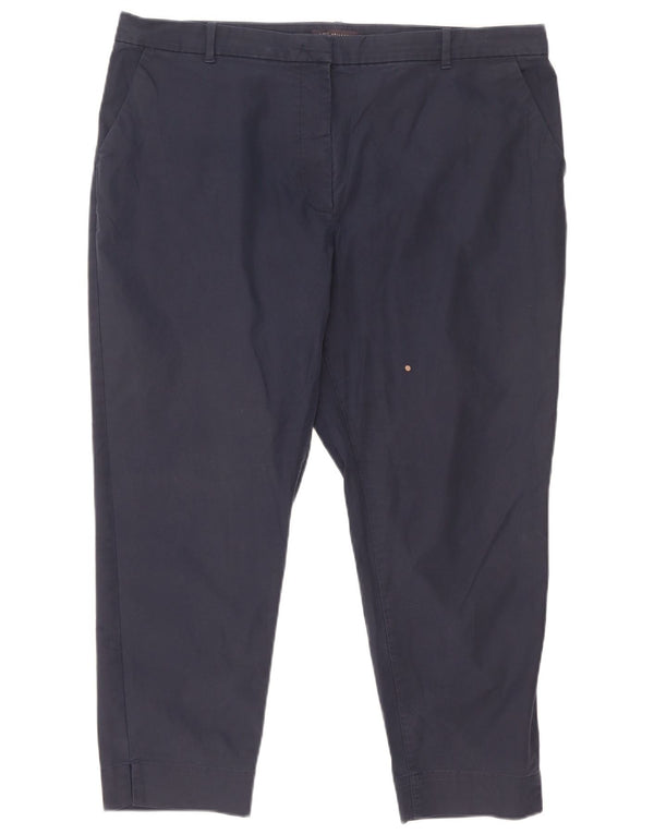 Marks & Spencer Damen-Hose in schmaler Passform, kurz geschnitten, UK 18, XL, W38, L25, Marineblau