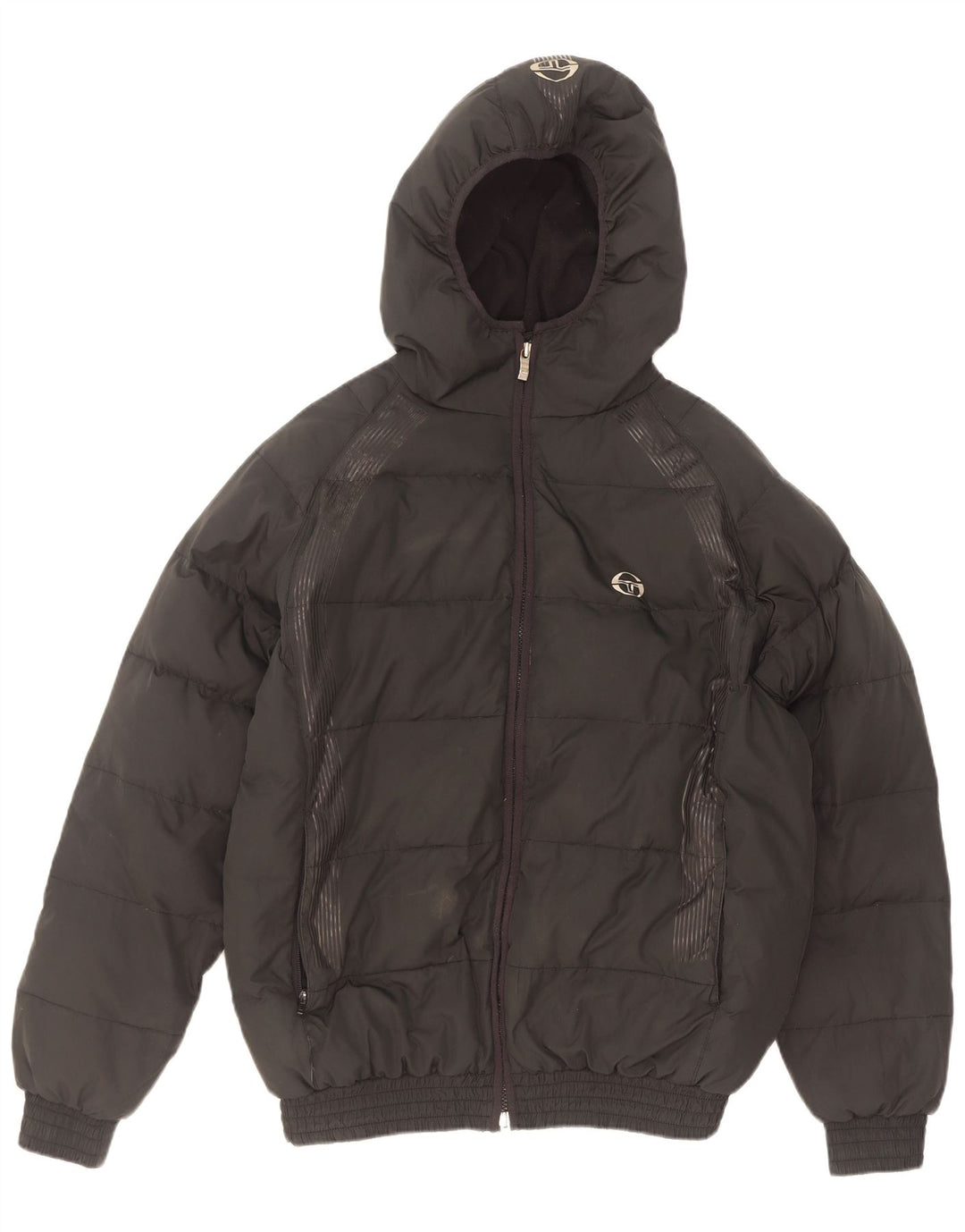 Sergio Tacchini Herren Graphic Wattierte Jacke UK 38 Medium Schwarz Polyester