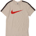 Nike Herren-T-Shirt mit Grafik, Größe S, weiße Farbblock-Baumwolle