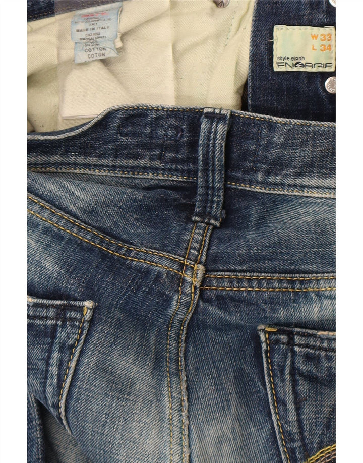 Energe Herren Straight Jeans W33 L34 Blaue Baumwolle