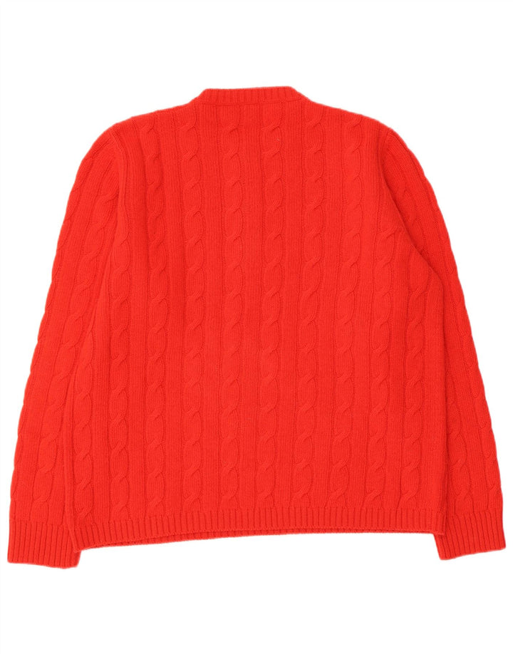 Vintage Damen Rundhalspullover Pullover UK 16 Groß Rot
