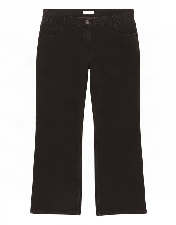 Marks & Spencer Damen Bootcut Jeans UK 18 XL W37 L28 Schwarze Baumwolle