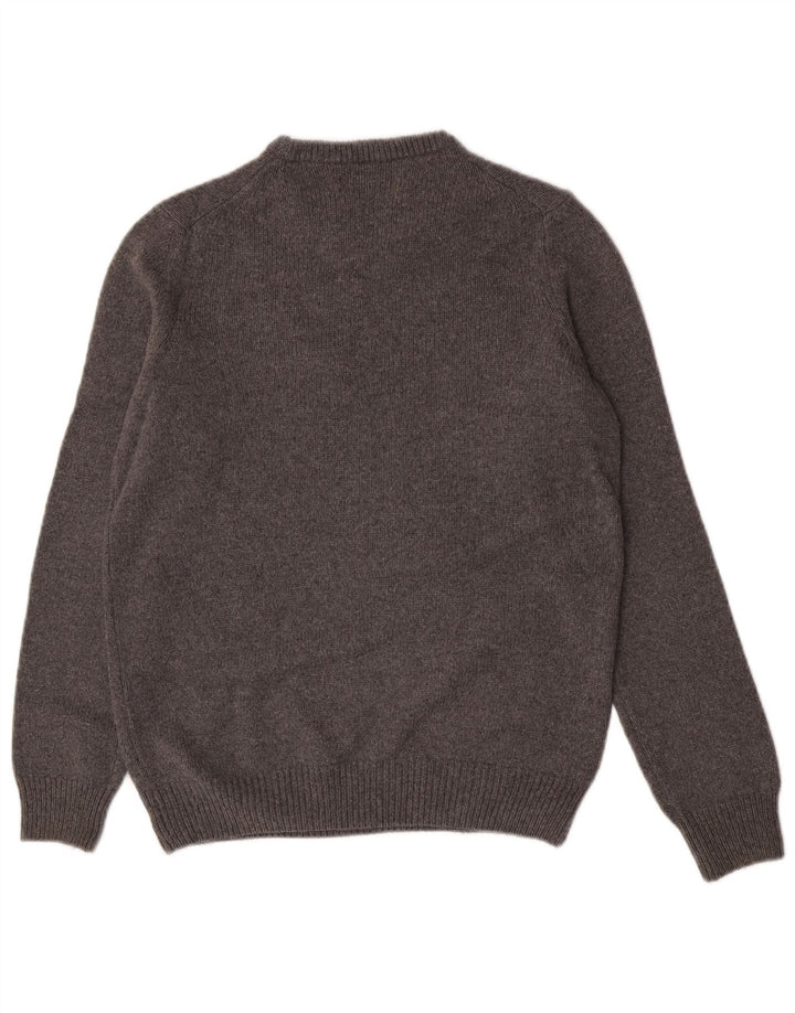 Trussardi Damen-Pullover mit Rundhalsausschnitt, Gr. 40, Größe L, graue Wolle
