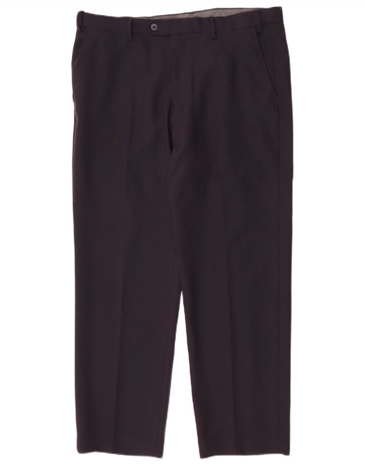 Marks & Spencer Herren-Anzughose mit normaler Passform, W36 L29, marineblaues Polyester