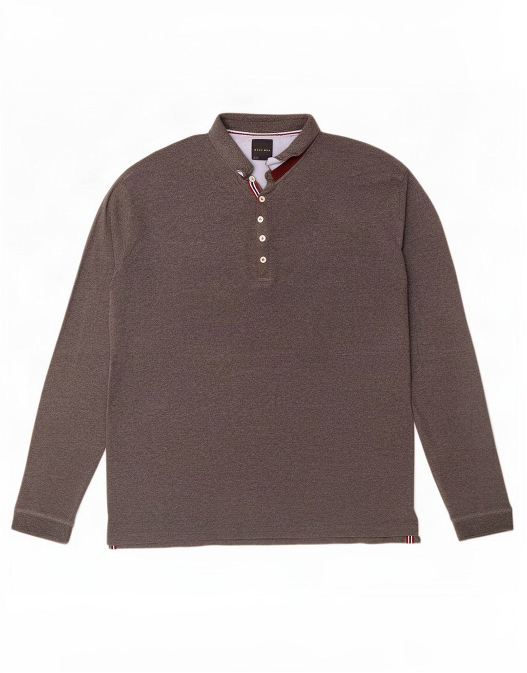 Zara Herren Langarm-Poloshirt 2XL Grau