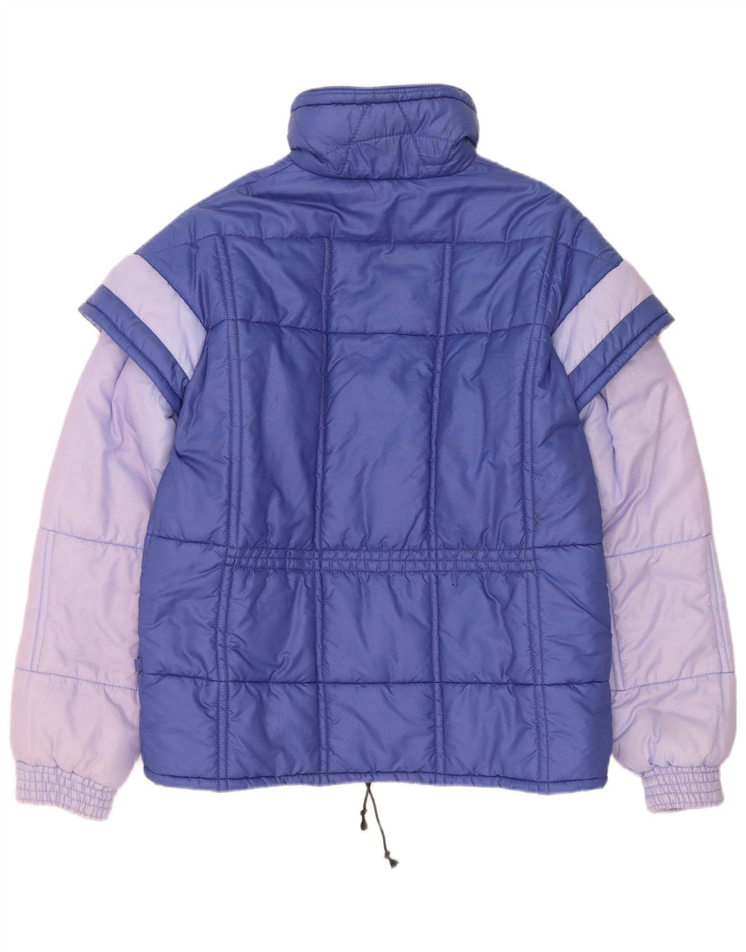 Wattierte Vintage-Herrenjacke IT 48 Mittelblaues Colourblock-Polyamid