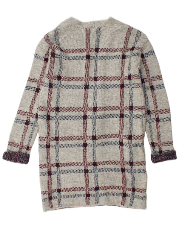 Marks & Spencer Damen Longline-Cardigan-Pullover UK 10 Small Grey Check