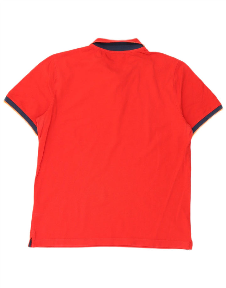 K-Way Herren-Poloshirt, groß, rot, Colourblock-Baumwolle