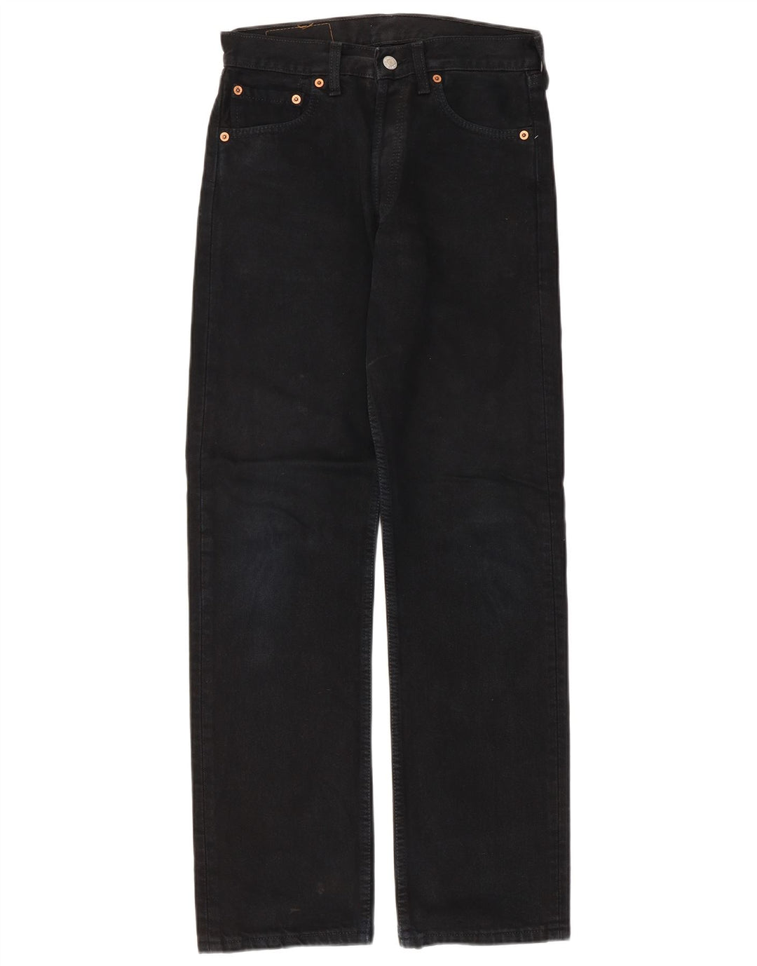 Levi's Herren 501 Straight Jeans W28 L30 Schwarze Baumwolle