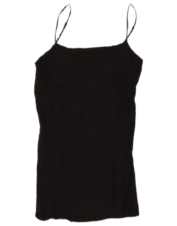 Zara Damen Slip-Kleid UK 14 Large Schwarz Viskose