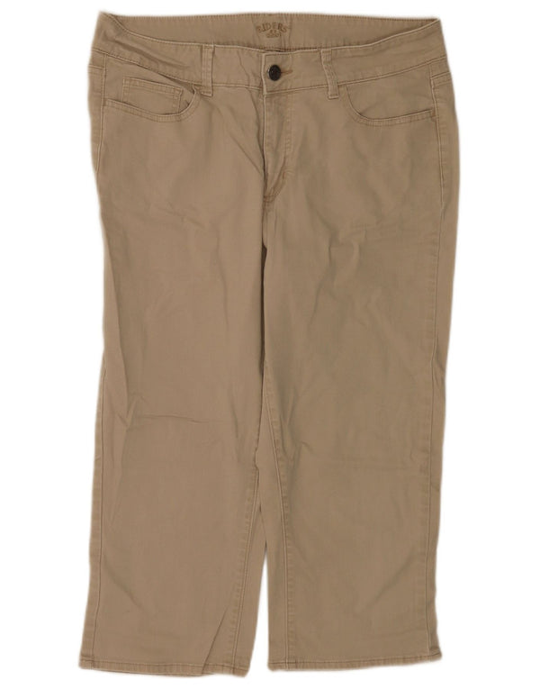 Lee Damen Riders Straight Capri-Hose, US 14, XL, W32, L20, Beige, Baumwolle