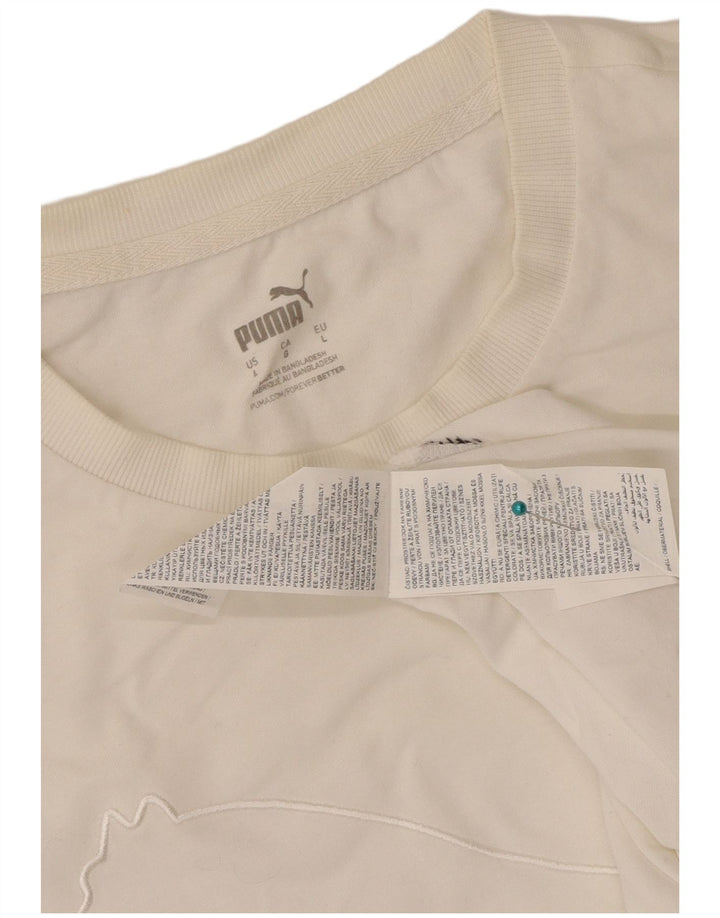 Puma Herren-T-Shirt mit Grafik, groß, aus weißer Baumwolle