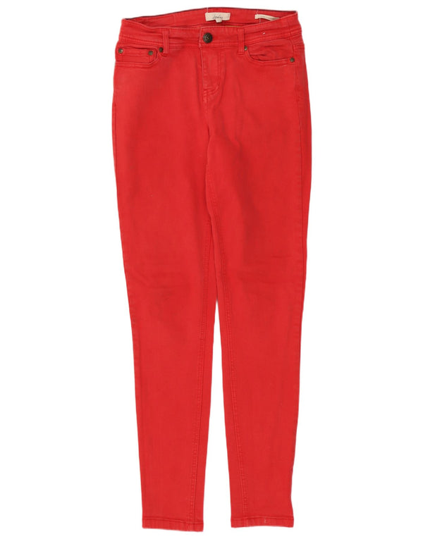 JOULES Damen Super Skinny Jeans UK 10 Small W28 L30 Rote Baumwolle