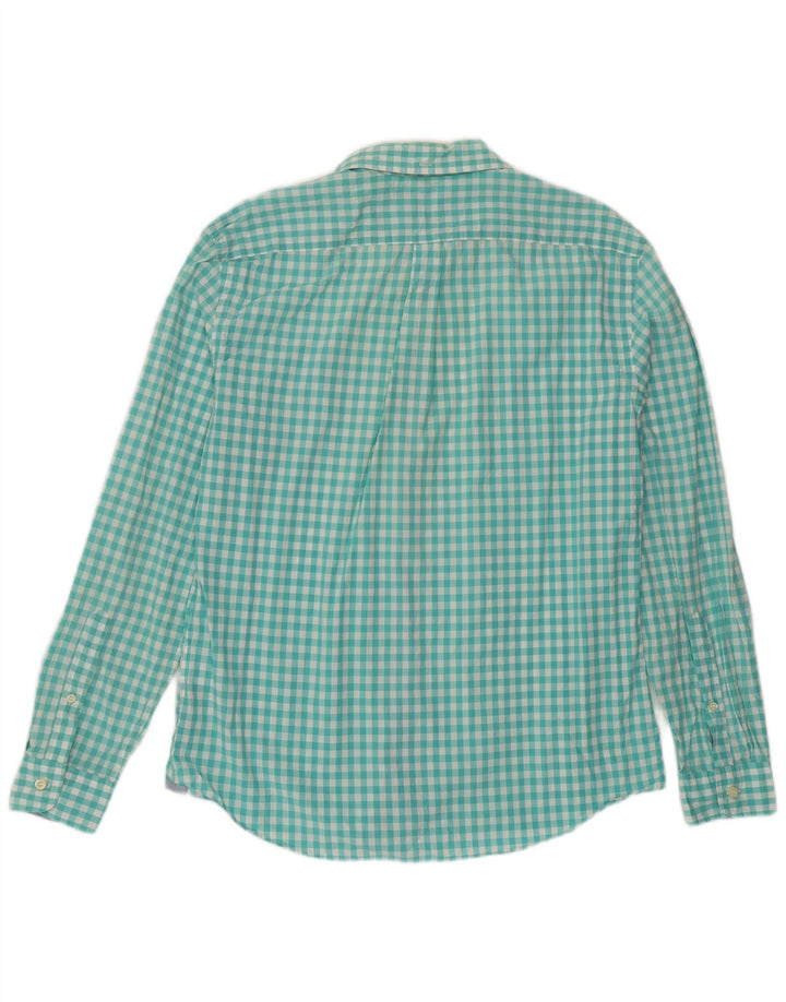 Dockers Herren-Hemd, tailliert, groß, blau, Gingham-Baumwolle