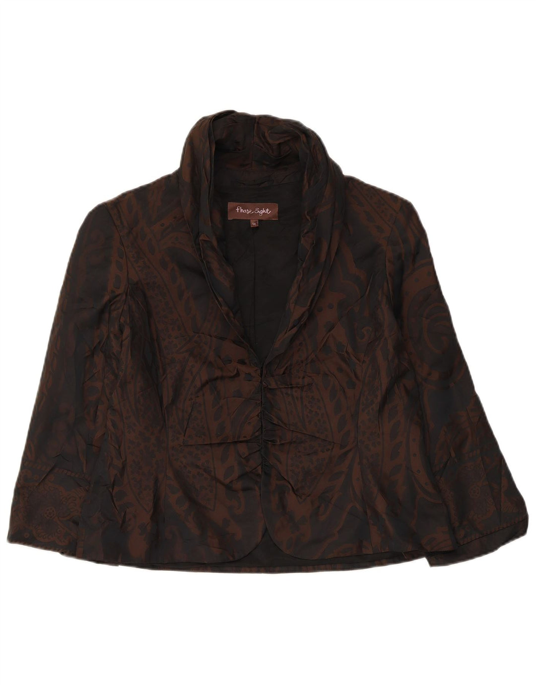 Phase Eight Damen-Blazer mit 3/4-Ärmeln, UK 14, Mittelbraun, Paisleymuster