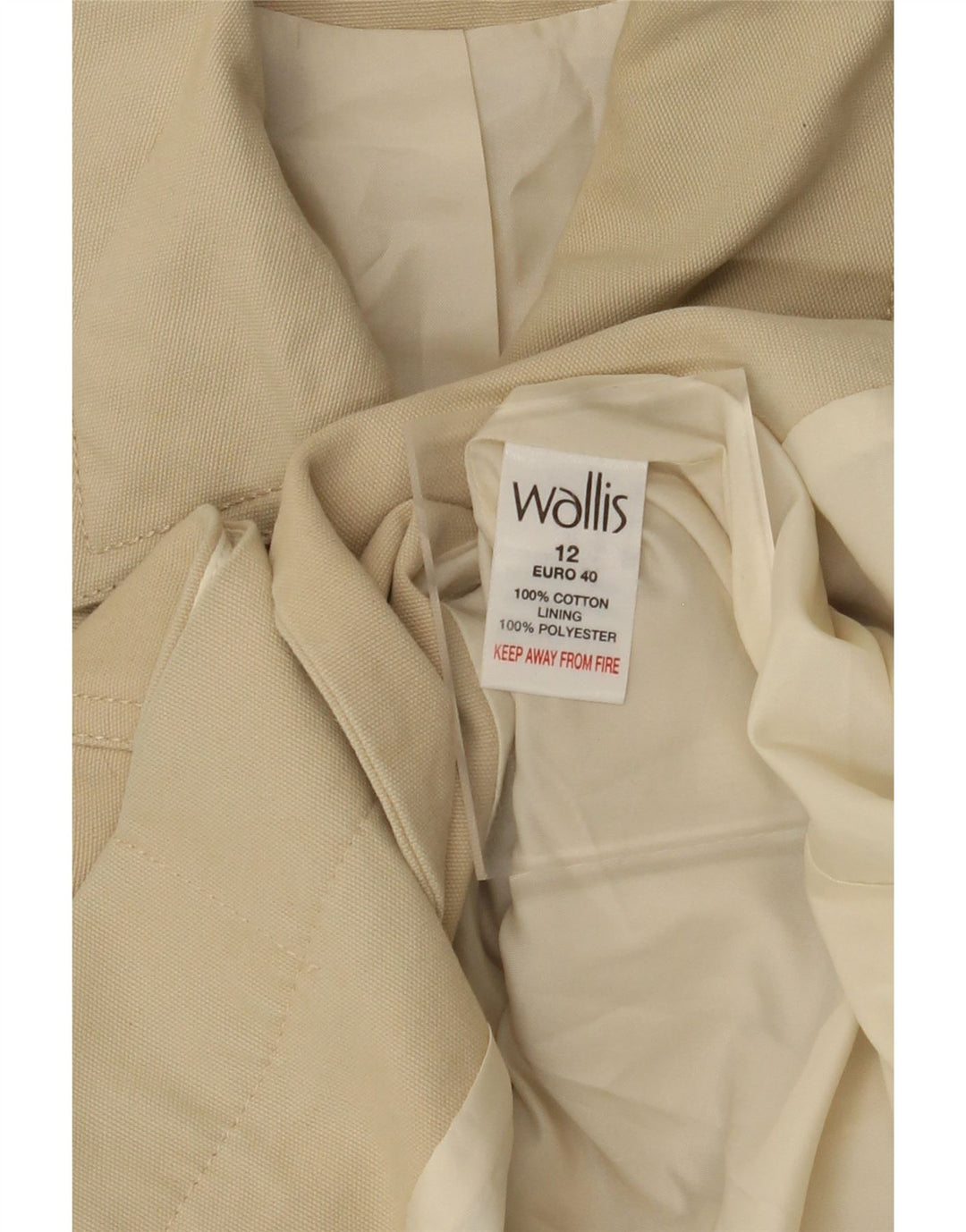 WALLIS Damen Trenchcoat UK 12 Mittelbeige Baumwolle