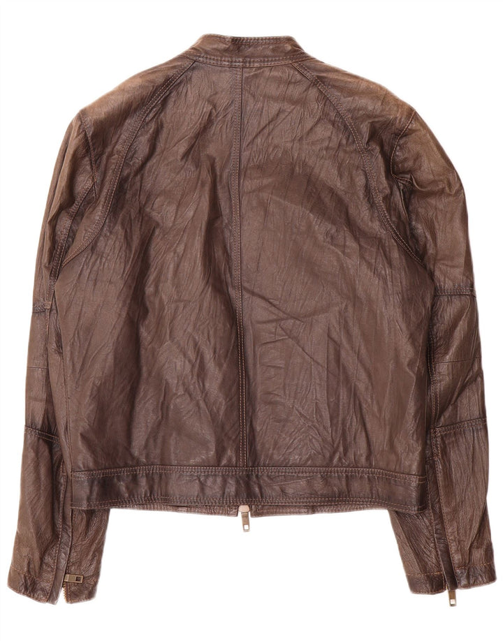 Vintage Herren Lederjacke IT 48 Mittelbraun