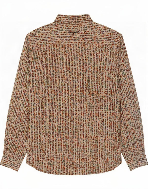 Desigual Herrenhemd XL Mehrfarbige geometrische Baumwolle