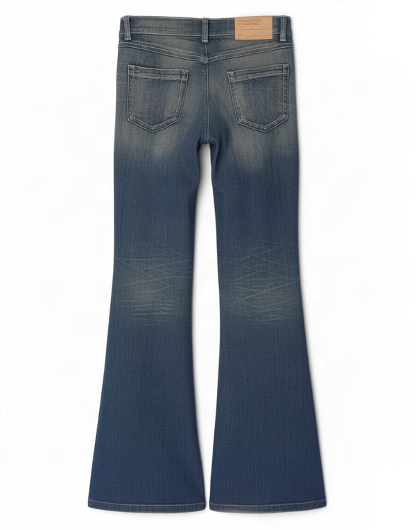 Benetton Damen Schlagjeans W32 L33 Blau