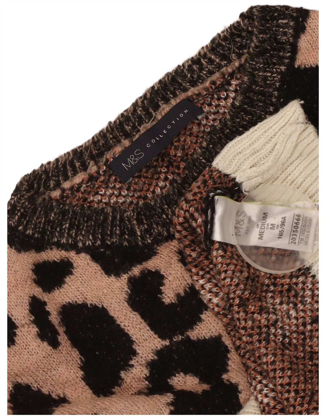 Marks & Spencer Damen-Pullover mit U-Boot-Ausschnitt, Gr. 14, mittelmehrfarbig