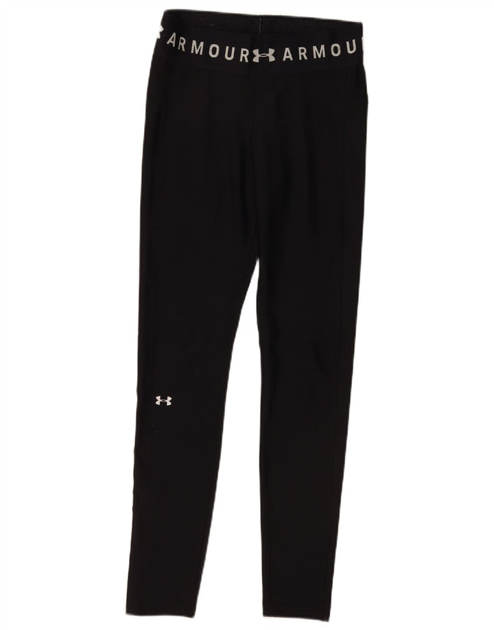 Under Armour Damen Heat Gear Leggings UK 14 Medium Schwarz