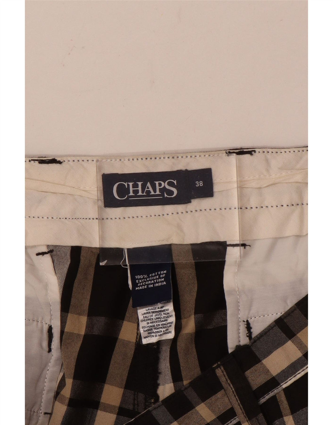 Chaps Herren-Chinoshorts W38 XL, braun karierte Baumwolle