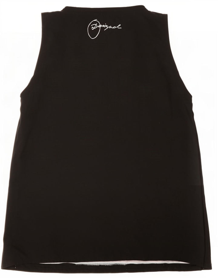 Desigual Womens Graphic Vest Top UK 12 Mittelschwarzes geometrisches Polyester