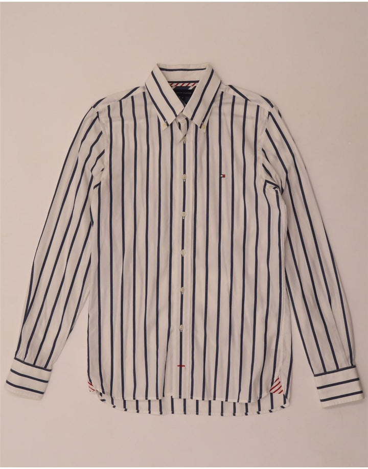 Tommy Hilfiger Herrenhemd aus mittelweißer, gestreifter Baumwolle