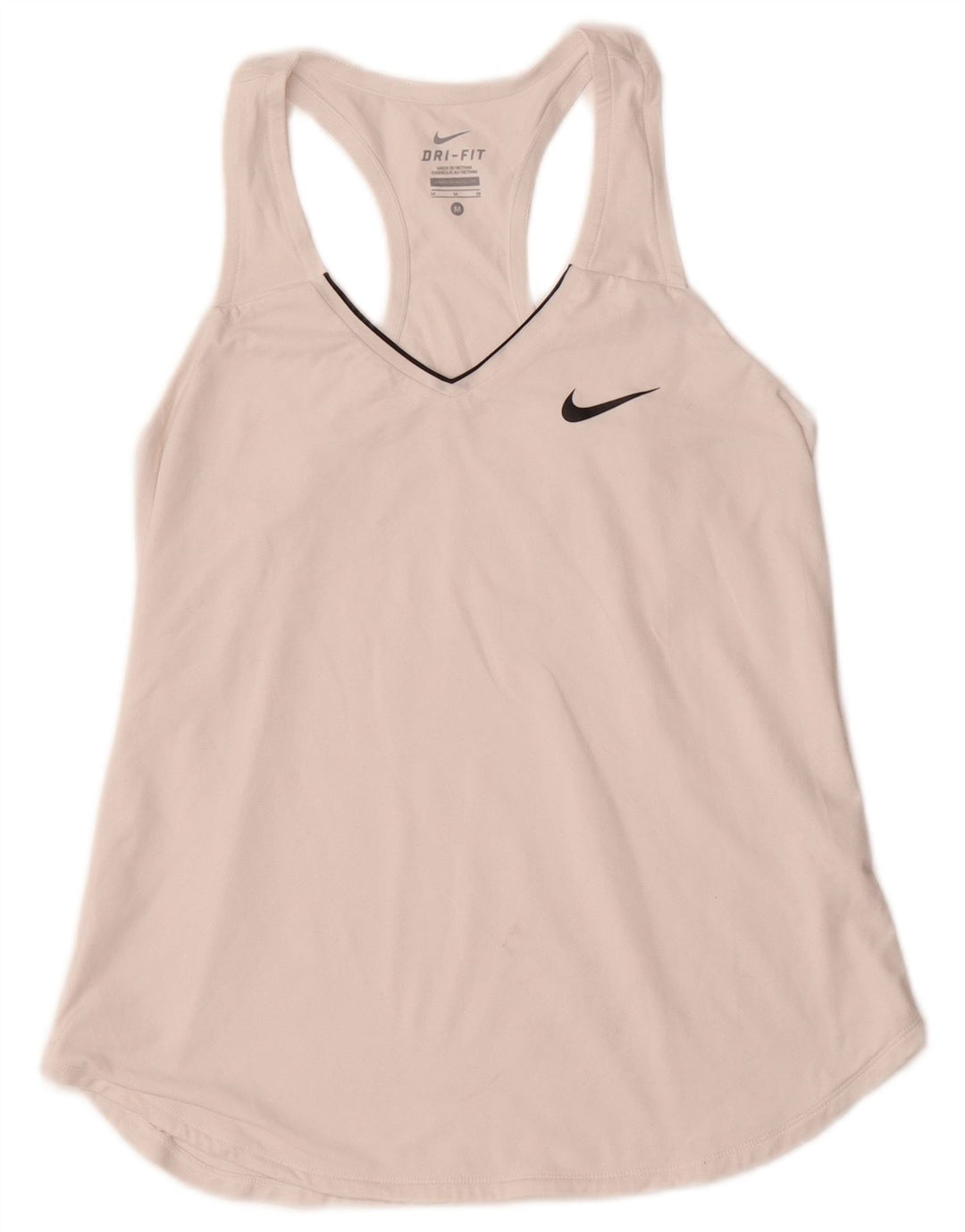 NIKE Damen Dri Fit Weste Top UK 12 Mittelweißes Polyester