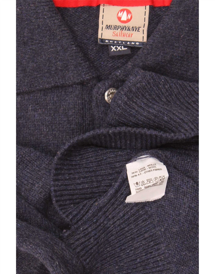 Murphy & Nye Herren-Pullover mit Rollkragen, 2XL, marineblaue Wolle