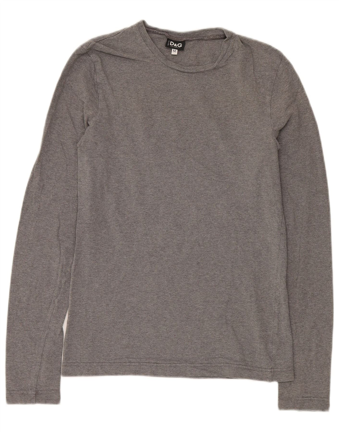 Dolce & Gabbana Damen Top Langarm UK 12 Mittelgraue Baumwolle