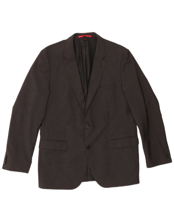 Hugo Boss Herren-Blazer mit 2 Knöpfen, EU 52, XL, graue Schurwolle