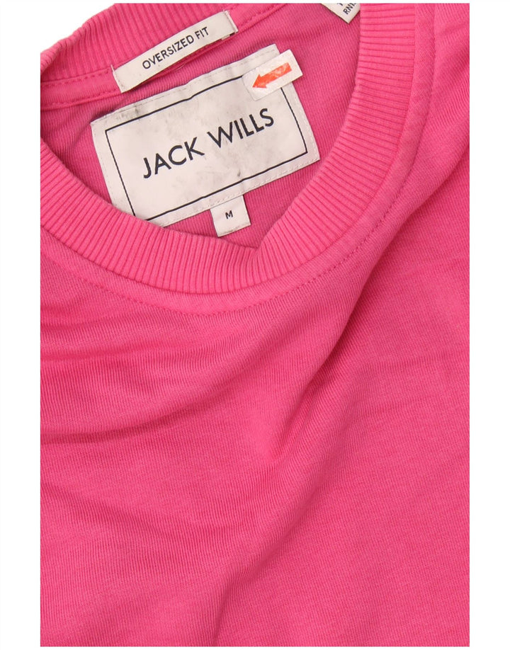JACK WILLS Damen-Sweatshirt-Pullover in Übergröße, UK-Größe 14, mittelrosa, Baumwolle
